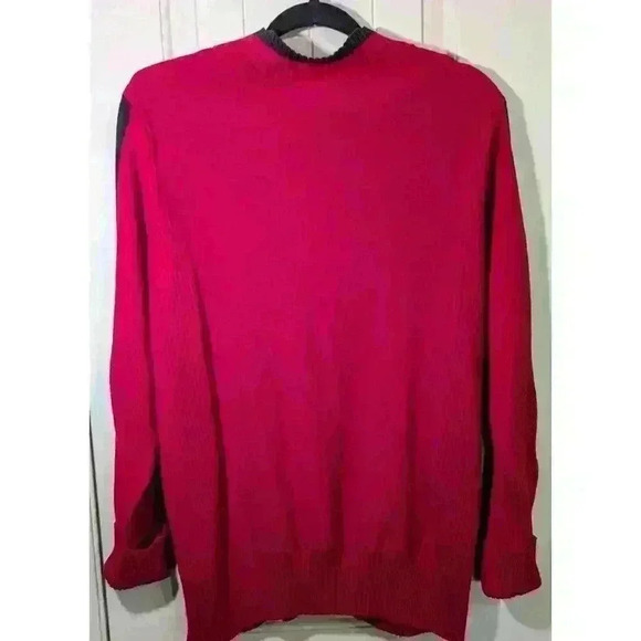 Style & Co. Women's 100% Cotton Size 3X Sporty Red & Black 1/4 Zip Sweater - Picture 2 of 11